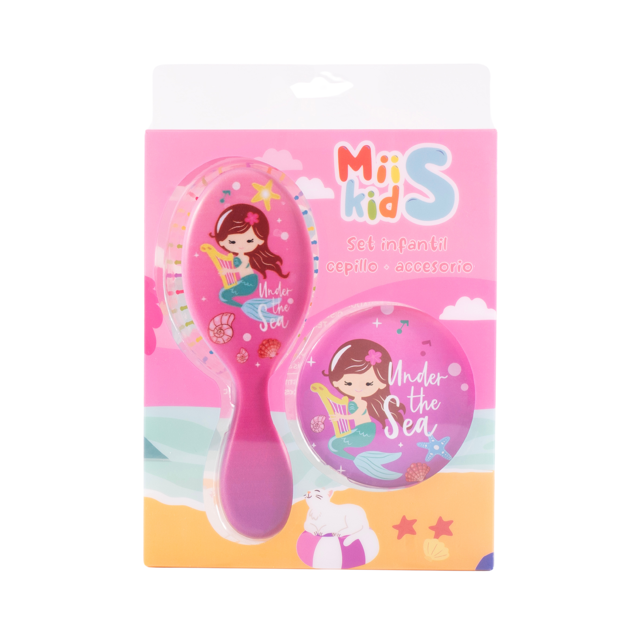 Set de cepillo y espejo sirena