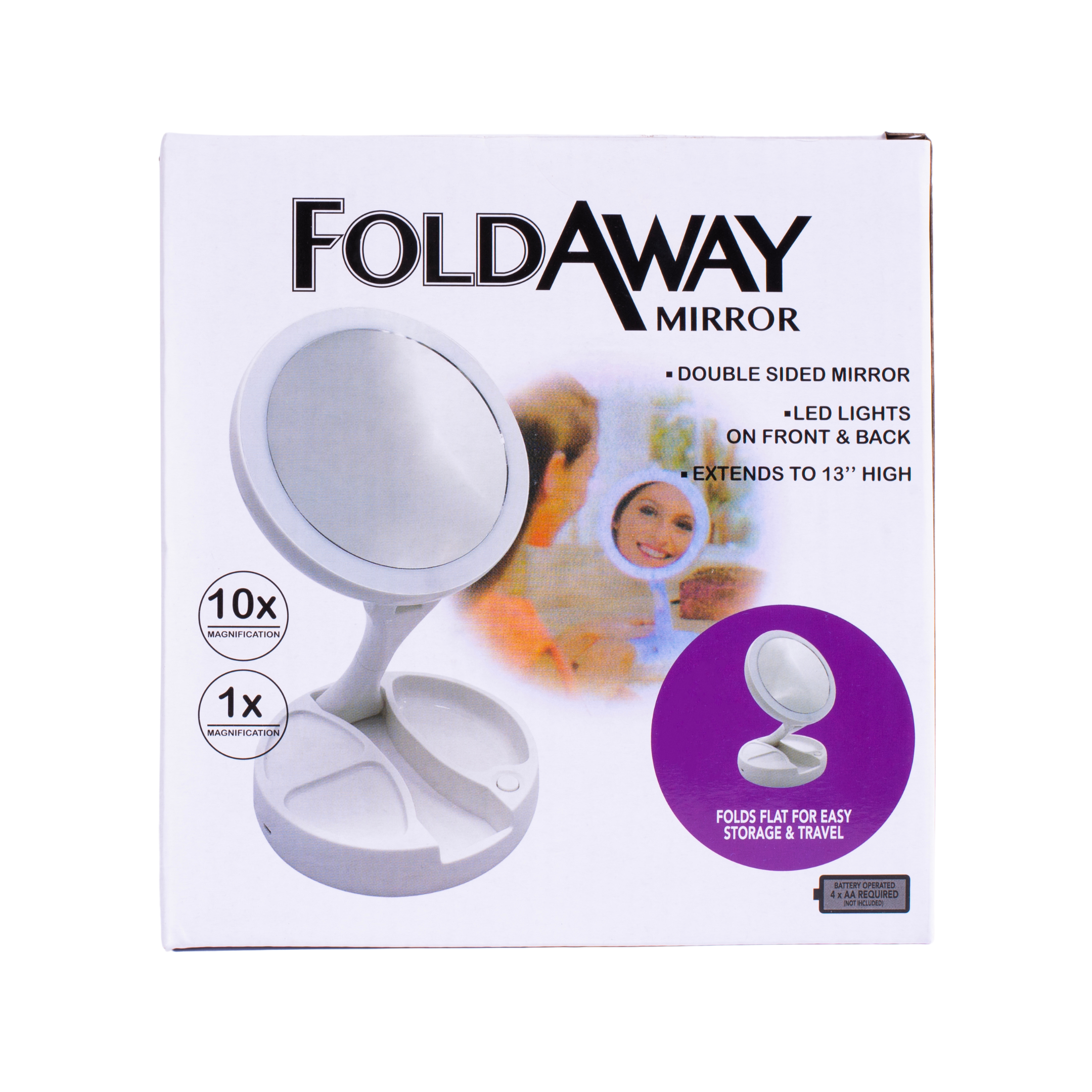 Espejo base con luz led redondo