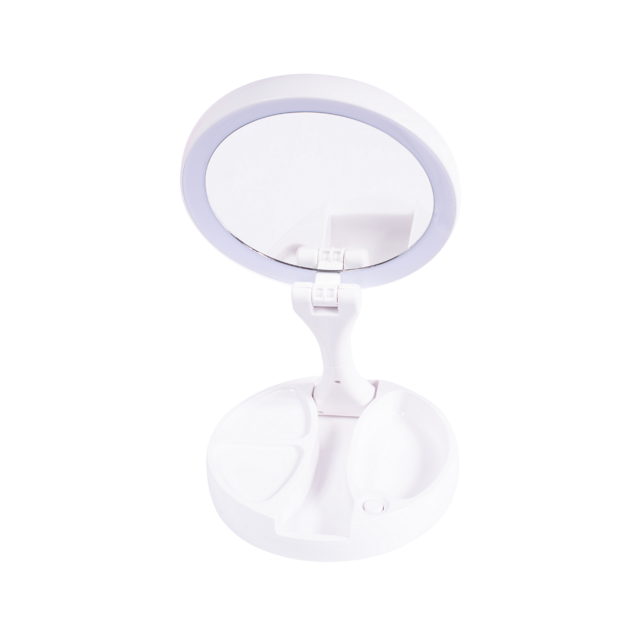 Espejo base con luz led redondo