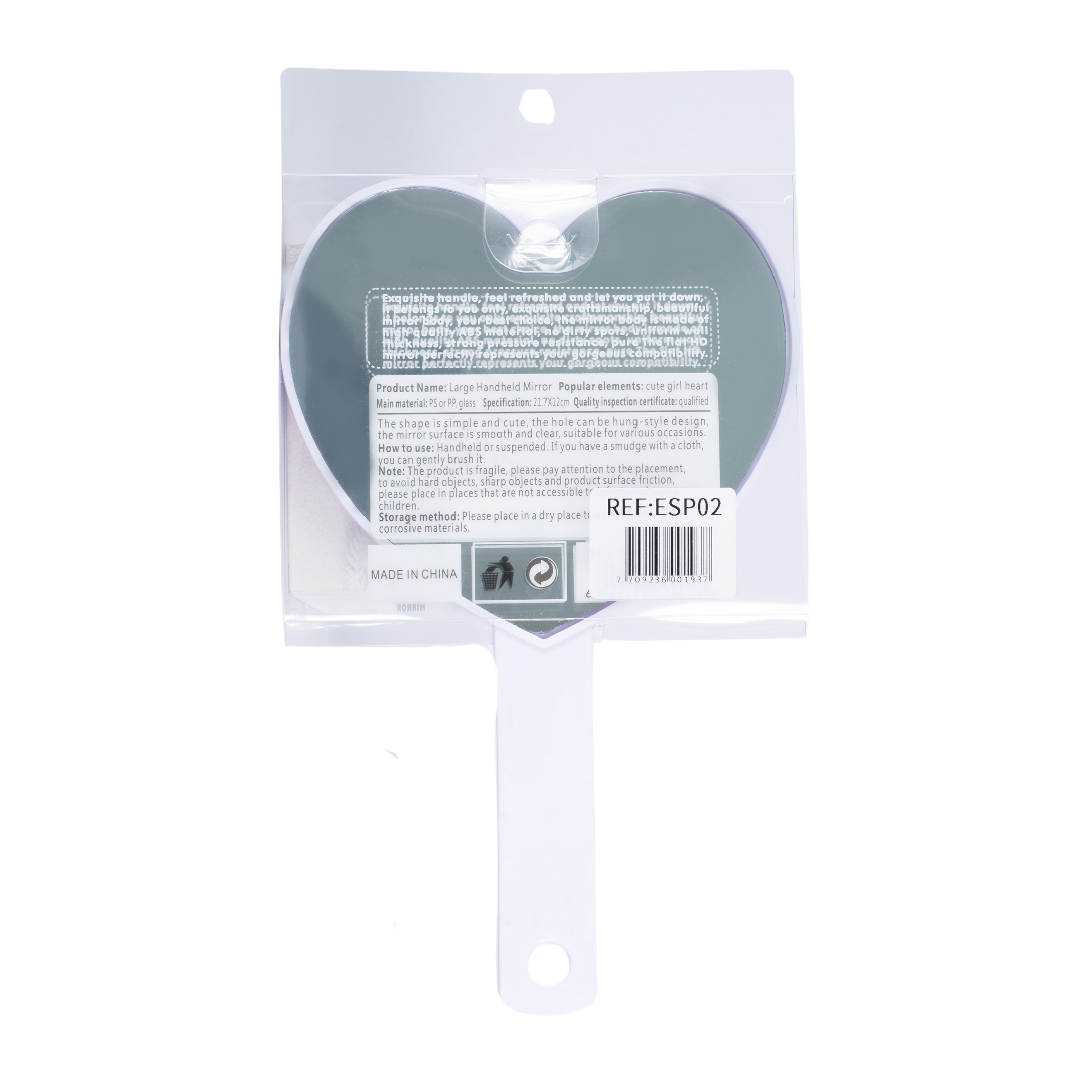 Espejo de mano corazón