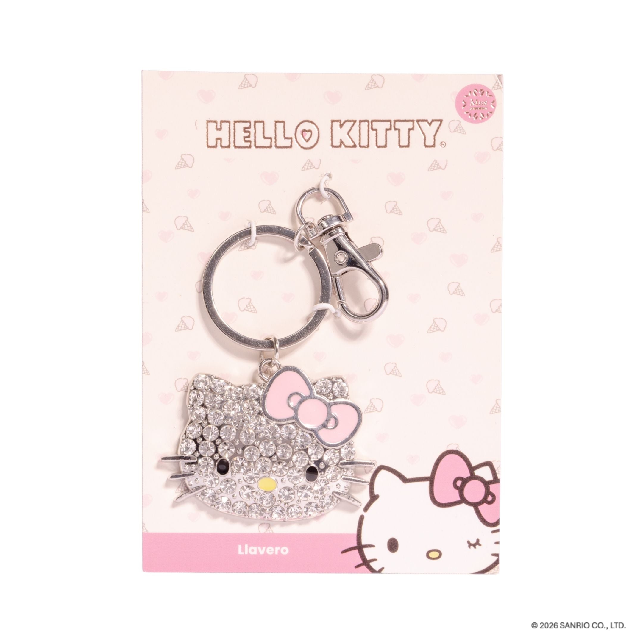 Llavero kitty plateado