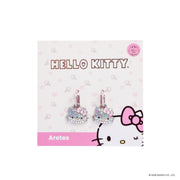 Arete pequeño kitty plateado