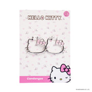 Arete tipo candonga kitty plateado