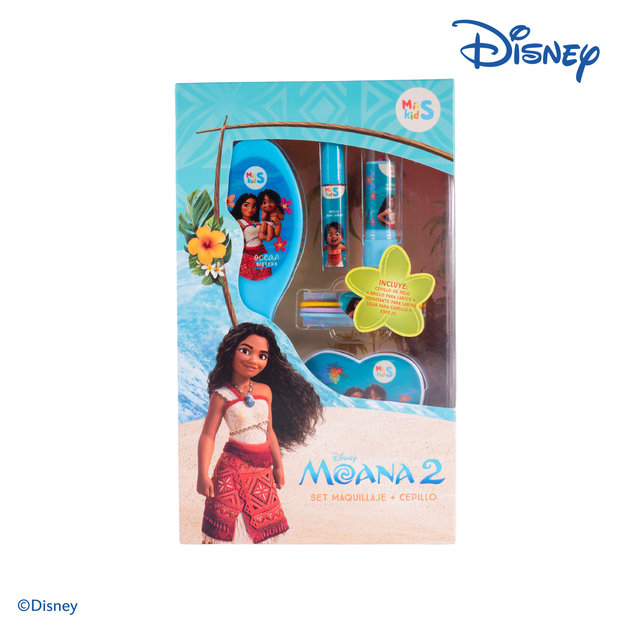 Set de maquillaje + cepillo Moana x 5 piezas