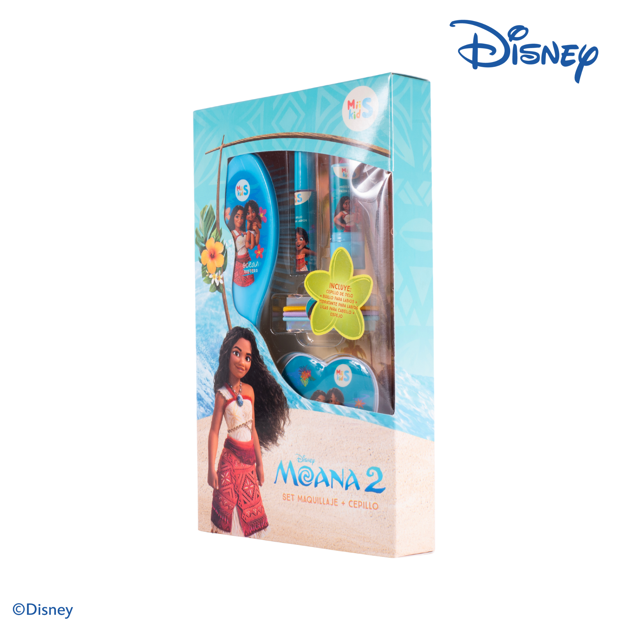Set de maquillaje + cepillo Moana x 5 piezas