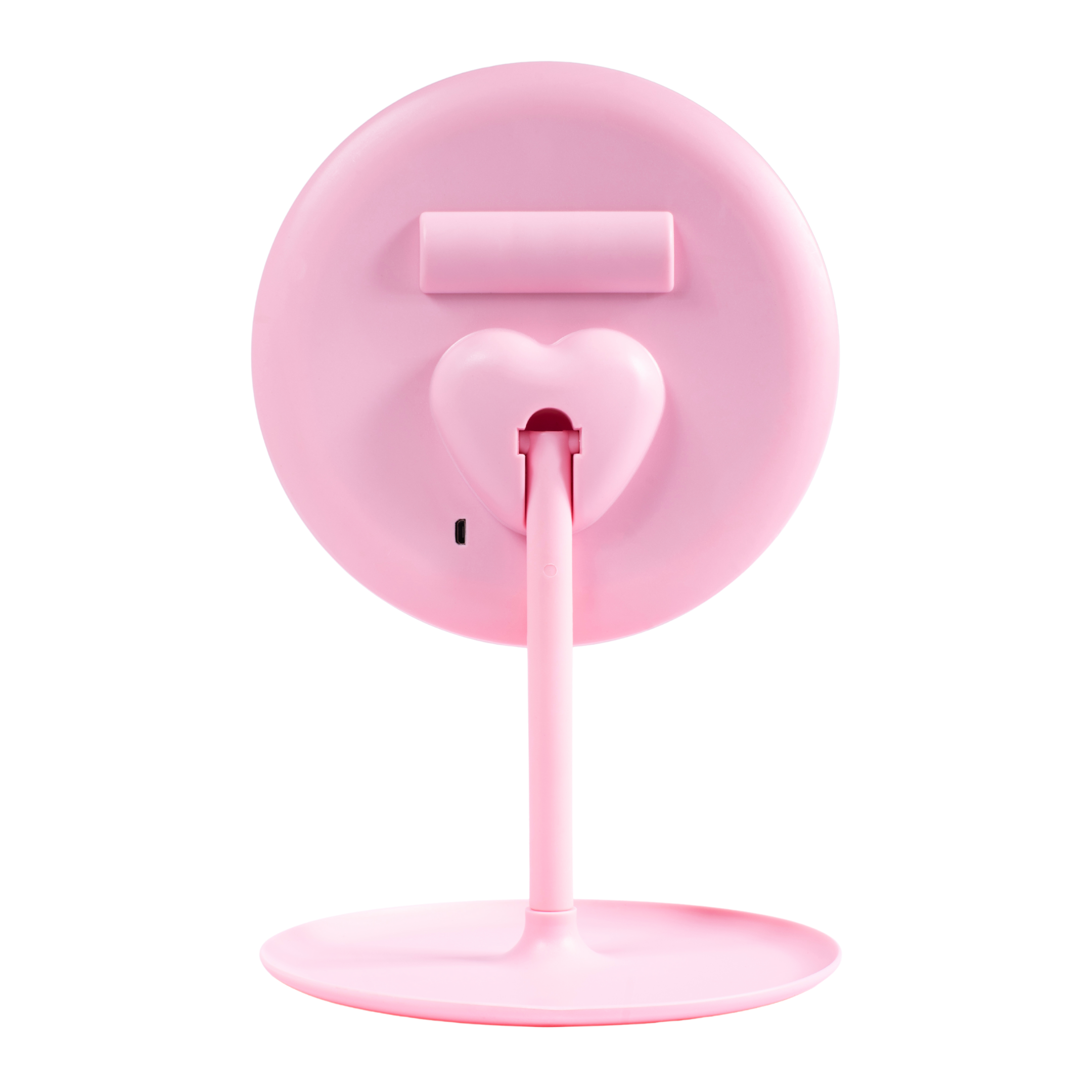 Espejo blanco base con luz rosa