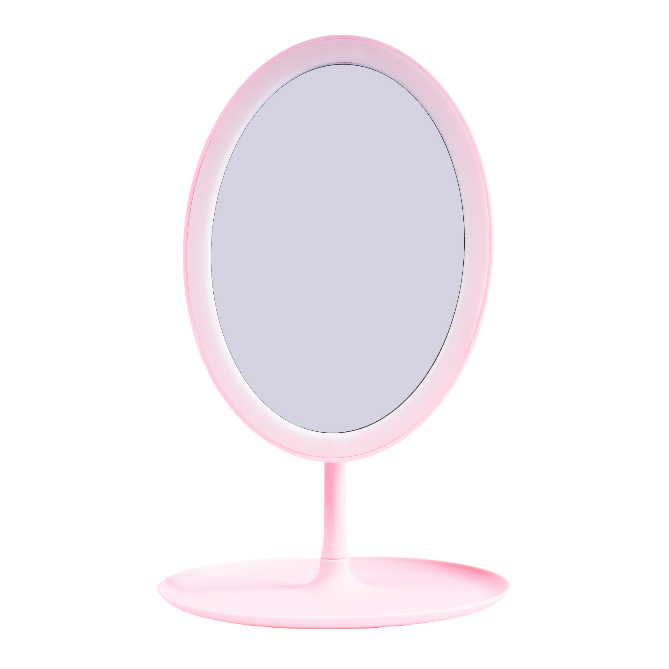 Espejo rosa base con luz led