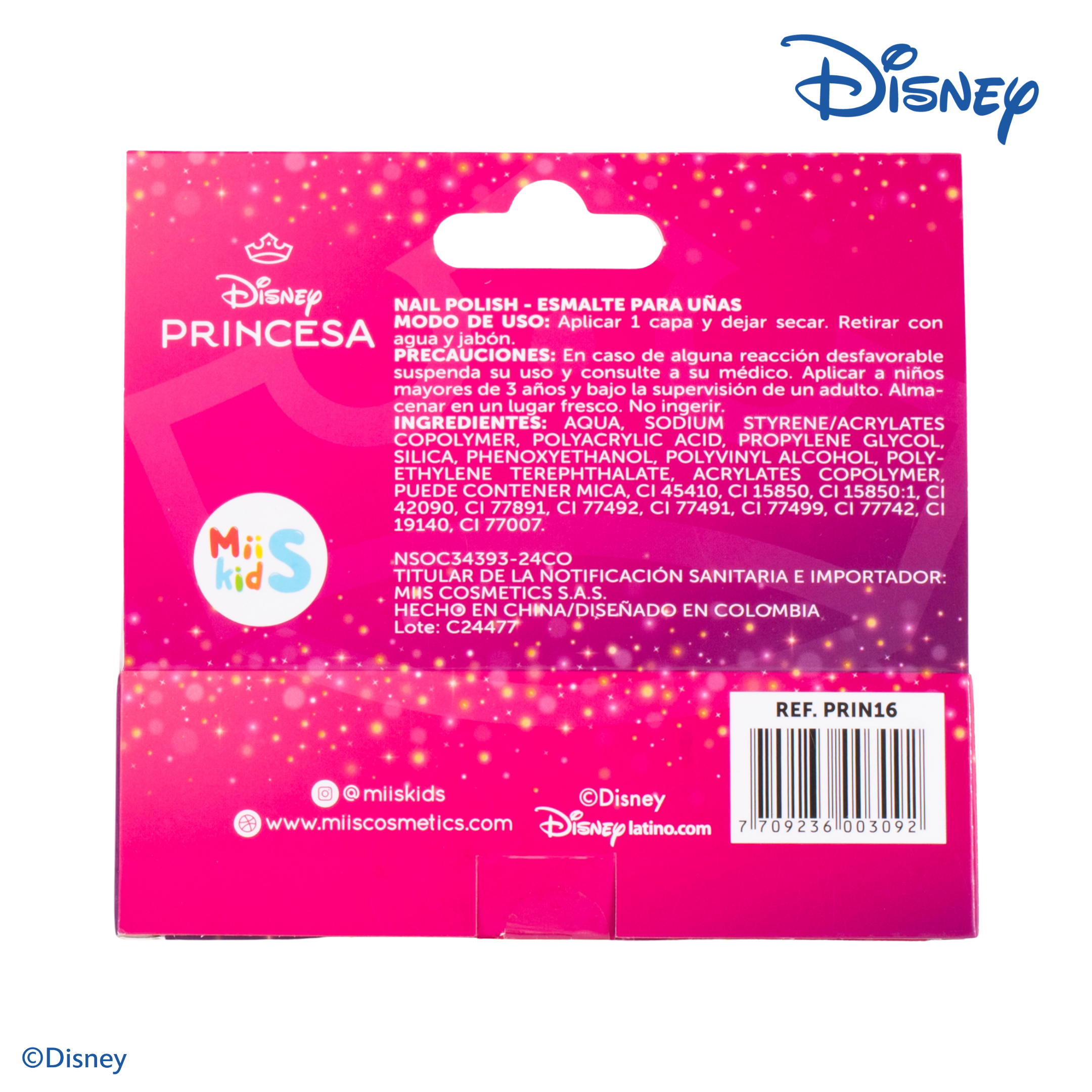 Set de esmaltes princesas x 4 piezas